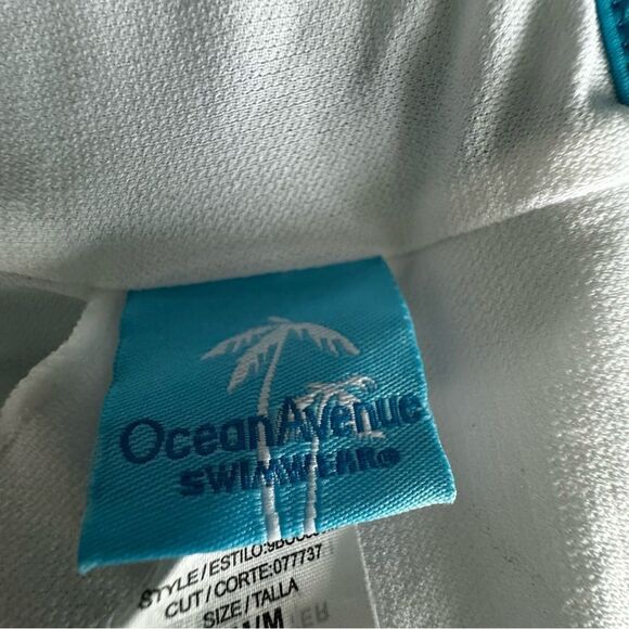 Ocean Avenue Swimwear Tankini Turquoise Blue White SZ M - Picture 13 of 15